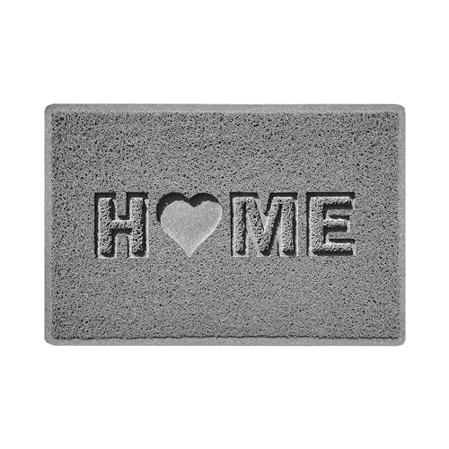 Nicoman Home + Heart Matte, Vinylschlaufen, grau, klein (60 x 40 cm) von Nicoman