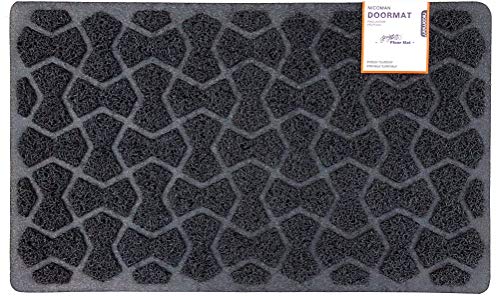 Nicoman Krawatte Vinyl Schlingen Fußmatte-(Geeignet für Innen- und Schützen Außen), 75x44cm, Schwarz von Nicoman