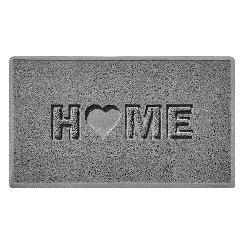 Nicoman Grau Rutschfest Schmutzfangmatte 75 x 44 cm - strapazierfähig, Indoor/Outdoor, Home Patio Garten Wintergarten von Nicoman