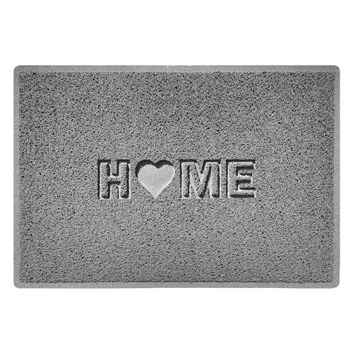 Nicoman Love at Home Fußmatte 90 x 60 cm – Grau | strapazierfähig rutschfest | Indoor/Outdoor | Schmutzfangmatte | Home Patio Garden Wintergarten | Home Heart von Nicoman