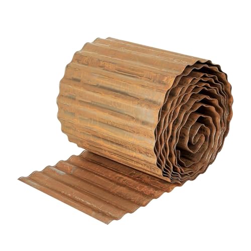 Nicoman Metall-Garteneinfassung, robuste Rasenkante aus verzinktem Stahl, Flexible DIY-Landschaftsumrandung für Bäume, Blumenbeete und Pflanzen (Rost, 1,8 x 1,2 m) von Nicoman