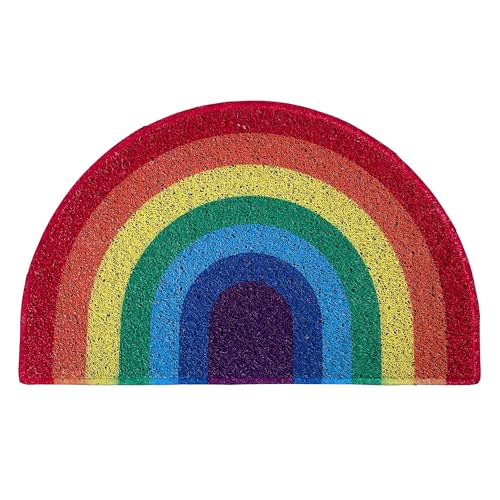 Nicoman Regenbogenfarben Fußmatte Einweihungsgeschenk Geschenk Schmutzfänger Barriere Fußmatten (70x44cm) von Nicoman