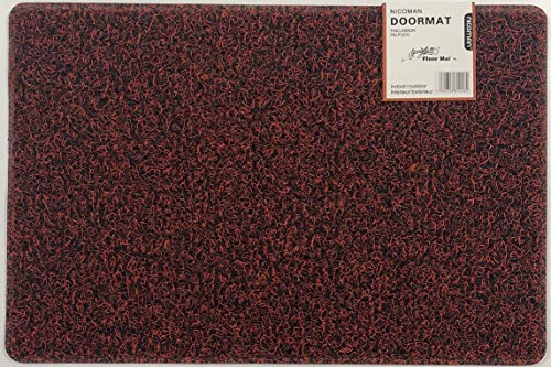 Nicoman Schmutzfänger Barrier Fußmatte schwere Bodenmatte-(Geeignet für Innen- und Schützen Außen), Klein (60x40cm), Rot schwarz von Nicoman