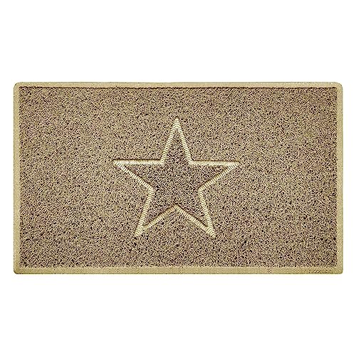 Nicoman Star Geprägt Fußmatte-(Geeignet für Innen- und Schützen Außen), Mittel (75x44cm), Beige von Nicoman