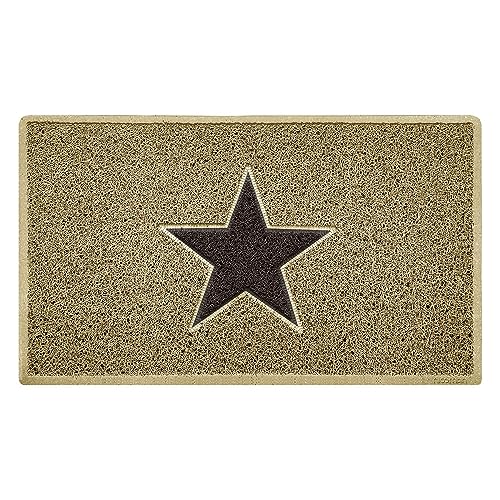 NicomanSTAR Fußmatte ｜ Eingangssperre Schmutzfangmatte ｜ Terrasse Garten Wintergarten Fußmatte ｜ innen außen matt｜Beige mit braunem Stern - Mittel (75x44cm) von Nicoman