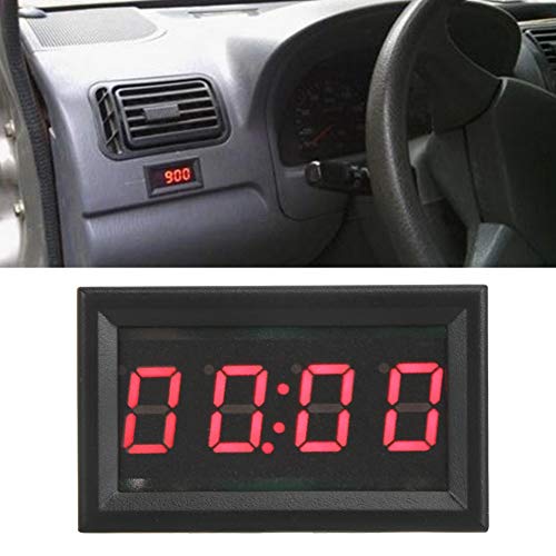 Nicoone Digitale Auto-Uhr,4.5–30 V LED Digitaluhr für Auto, multifunktionale Elektronische Auto-Uhren für SUV, Motorrad, Boot von Nicoone
