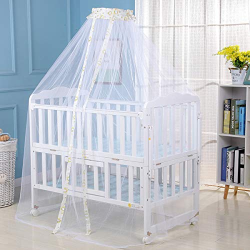 Nicoone Moskitonetz für Krippe Neugeborene Babykrippe Dome Net Faltbare Baldachin Insektenschutz Empfindliche Spitzendekoration Tolle Atmungsaktivität (Blume Rand) von Nicoone