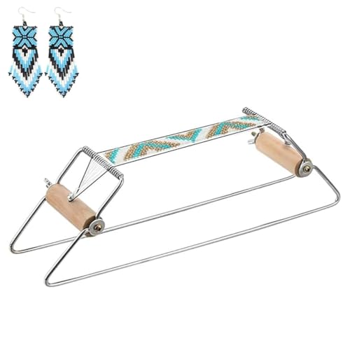 Nicoone Perlenwebstuhl,Webmaschine Perlenwebstuhl aus Holz und Edelstahl,Robuster Schmuckwebstuhl Für Schmuck Armbänder DIY von Nicoone