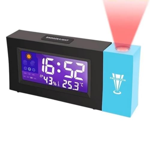 Nicoone Projektionswecker,Digital Projektion Wecker mit Lade, Digital Alarm Clock mit Temperatur Datum,180° Projektor,Projektion Uhr für Nacht Home Office von Nicoone