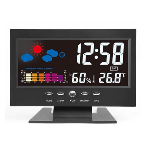Nicoone Wireless Wetter Station Drahtlose Digitale Alarm Uhr Multi-Funktion Wetter Prognose Uhr Temperatur Feuchtigkeit Monitor für Home von Nicoone