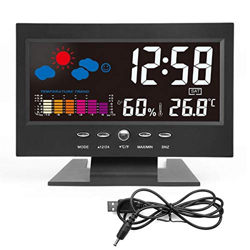 Nicoone Wireless Wetter Station Drahtlose Digitale Alarm Uhr Multi-Funktion Wetter Prognose Uhr Temperatur Feuchtigkeit Monitor für Home von Nicoone