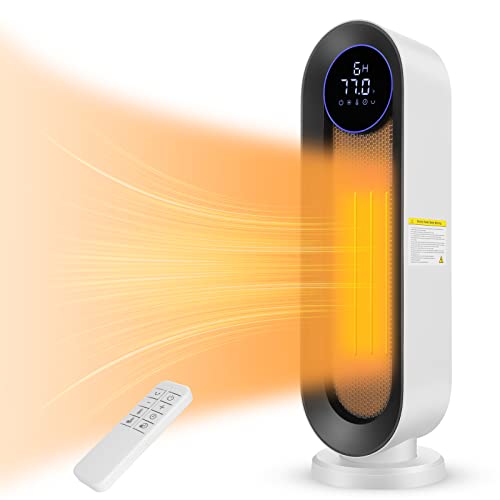 Nictemaw Keramik Heizlüfter, 2000W Energiesparende Elektroheizkörper ECO Elektroheizung mit Thermostat, Fernbedienung, 3 Modi, 12 Std. Timer, 100° Oszillation von Nictemaw