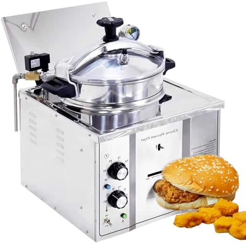 16-l-Hochdruckfritteuse für den gewerblichen Gebrauch, Edelstahl, 3 kW, Küchenfritteuse Schnellkochtopf zum Braten von Hähnchen und Fisch im Restaurant 16-l-Hochdruckfritteuse für den gewerblichen Gebrauch, Edelstahl, 3 kW, Küchenfritteuse Schnellkochtopf zum Braten von Hähnchen und Fisch im Restaurant von Nicvrea