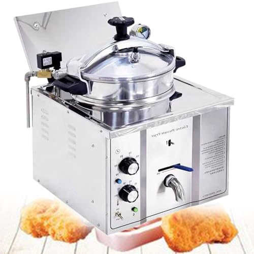 16-l-Hochdruckfritteuse für den gewerblichen Gebrauch, Edelstahl-Hochdruck-Hähnchenmaschine, elektrische Multifunktions-Fritteuse, 3000 W 16-l-Hochdruckfritteuse für den gewerblichen Gebrauch, Edelstahl-Hochdruck-Hähnchenmaschine, elektrische Multifunktions-Fritteuse, 3000 W von Nicvrea