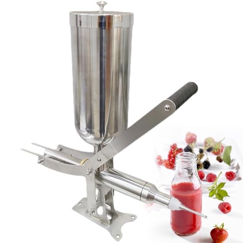 Manuelle Donut-Füllmaschine (5,3 l/5 l), Edelstahl-Creme-Füllmaschine, ideal zum Füllen von Donuts und Gelee. Hohe Kapazität, effizientes und quantitatives Abfüllen,4pipes von Nicvrea