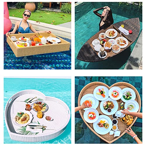 Nicvrea Schwimmendes Tablett für Pool Rattan Gewebtes Serviertablett, Pool Tablett,Servierbar Schwimm-Getränkehalter,Salat EIS Essen Pool Tablett Schwimmend,Rectangle-Black Nicvrea Schwimmendes Tablett für Pool Rattan Gewebtes Serviertablett, Pool Tablett,Servierbar Schwimm-Getränkehalter,Salat EIS Essen Pool Tablett Schwimmend,Rectangle-Black von Nicvrea
