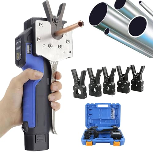 Power-Bördelwerkzeug – Bördelwerkzeug für Kupferrohre – inklusive Matrizen und Bördellehre – wiederaufladbarer Lithium-Akku – Schnellladefunktion,9chucks+2Batteries Power-Bördelwerkzeug – Bördelwerkzeug für Kupferrohre – inklusive Matrizen und Bördellehre – wiederaufladbarer Lithium-Akku – Schnellladefunktion,9chucks+2Batteries von Nicvrea