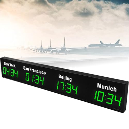 Zeitzonenuhren für Wanduhr, Weltzeituhr mit mehreren Zeitzonen, Mehrzeitzonenuhr für Hotels, Flughäfen und Veranstaltungsorte,Green-4City von Nicvrea