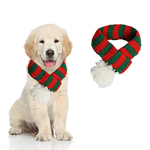 Hund Weihnachtsschal Hundekostüm Weihnachten, 50cm Weihnachts-Schal für Hunde und Katzen(Rot und Grün) von Nideen