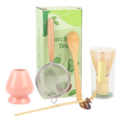 Matcha-Schneebesen-Set mit Schaufel und Sieb, 6 Stück, Matcha-Set für japanische Teezeremonie (Rosa) von Nideen