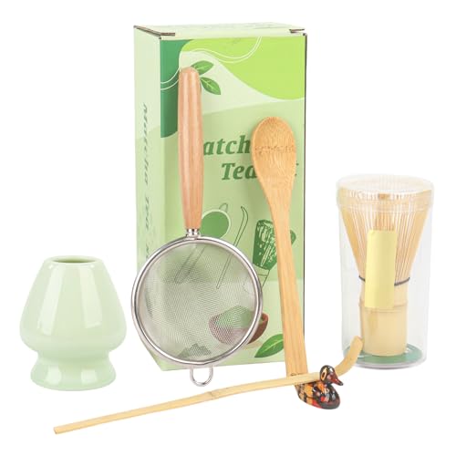 Matcha-Schneebesen-Set mit Schaufel und Sieb, 6 Stück, Matcha-Set für japanische Teezeremonie (grün) von Nideen