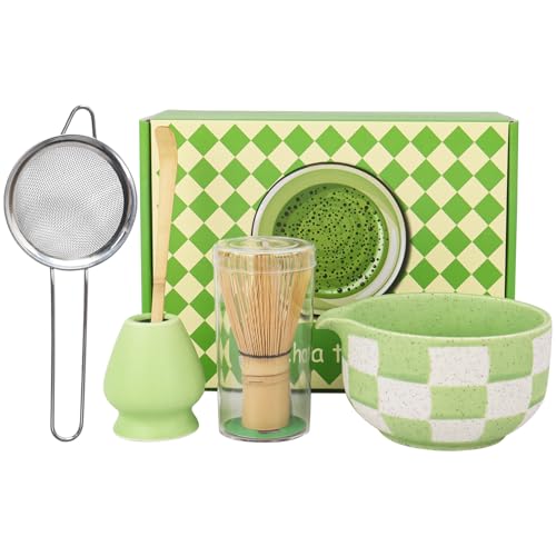 Matcha Set 5-teilig–Matcha Besen Set mit Matcha Schale, Matcha Tea Set Matcha Löffel(Grün) von Nideen
