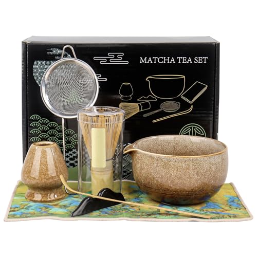 Matcha Set 7 Stück Matcha Kit für Zeremonie Matcha Schneebesen Set mit Keramik Matcha Schüssel Schneebesen Halter von Nideen
