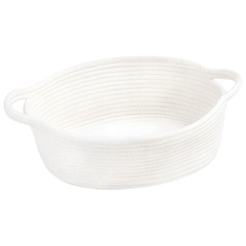 Geschenkkorb Leer, Geflochtener Korb Weiß mit Griff, Rundes Geschenkkorb Baby für Geschenke und Aufbewahrung, Geschenke Korb Organizer für Kinderzimmer Und Wohnbereich von NieYat