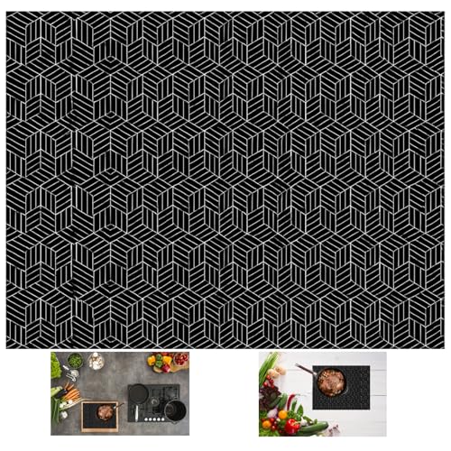 Induktionsmatte, Induktionskochfeld Schutzmatte, Induktion Schutzmatte, Hitzebeständige Silikon Unterlage, 78x52 cm, Schwarz von NieYat