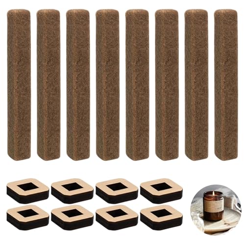 NieYat 8X Dauerdocht, Kerzendocht für Wachsfresser 10mm mit 8 Holzhalter, für Wachsfresser und Kerzenreste, Ideal für DIY Kerzen, Outdoor Camping und Romantische Atmosphäre NieYat 8X Dauerdocht, Kerzendocht für Wachsfresser 10mm mit 8 Holzhalter, für Wachsfresser und Kerzenreste, Ideal für DIY Kerzen, Outdoor Camping und Romantische Atmosphäre von NieYat