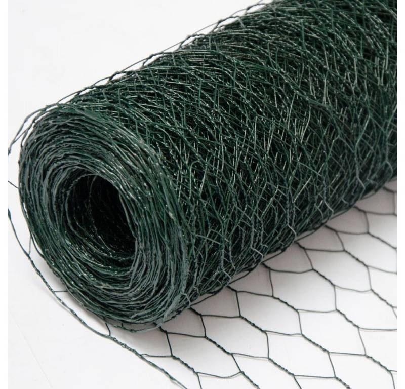 Niederberg Metall Maschendrahtzaun Grün - 25 x 0,5 m Sechskantdraht PVC Ummantelt - Hühnerzaun Drahtrolle, 0,9 mm Drahtgitter - 25 mm Hasendraht - Kaninchendraht - Käfigdraht Niederberg Metall Maschendrahtzaun Grün - 25 x 0,5 m Sechskantdraht PVC Ummantelt - Hühnerzaun Drahtrolle, 0,9 mm Drahtgitter - 25 mm Hasendraht - Kaninchendraht - Käfigdraht von Niederberg Metall