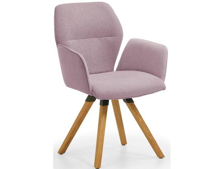Armlehnstuhl NIEHOFF SITZMÖBEL Merlot 2132-47 , lila (aubergine), B:62cm H:91cm T:60cm, Webstoff (100% Polyester), Stühle, Gestell aus massivem Eichenholz, 2er Set von Niehoff-Sitzmöbel