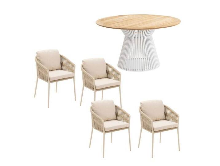 CASA DOMA, Niehoff, Gartenmöbel-Set mit CASA DOMA Diningsessel Falcone und Niehoff Gartentisch Acore, 5-teilig, Modern Country CASA DOMA, Niehoff, Gartenmöbel-Set mit CASA DOMA Diningsessel Falcone und Niehoff Gartentisch Acore, 5-teilig, Modern Country von Niehoff-Sitzmöbel