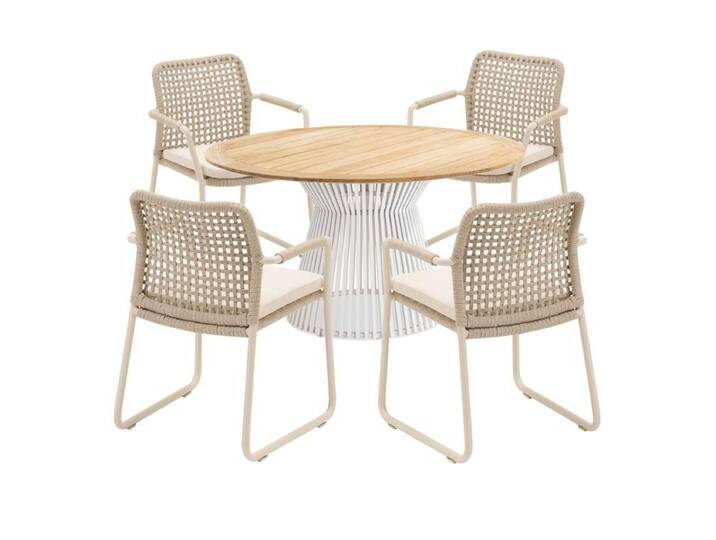 Gartenmöbel-Set mit CASA DOMA Gartenstuhl Fasano und Niehoff Gartentisch Acore, 5-teilig - Rope fossil – Quadro,Modern Country Gartenmöbel-Set mit CASA DOMA Gartenstuhl Fasano und Niehoff Gartentisch Acore, 5-teilig - Rope fossil – Quadro,Modern Country von Niehoff-Sitzmöbel