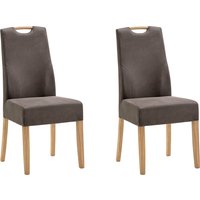 NIEHOFF SITZMÖBEL Esszimmerstuhl "Top Chairs", Microfaser, Griff im Rücken, 2er-Set, Füße und Griff massive Eiche von Niehoff Sitzmöbel