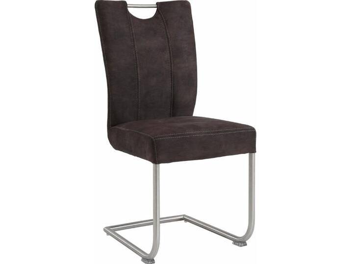 NIEHOFF SITZMÖBEL Freischwinger Pia (Set, 2 St), Gestell Edelstahl gebürstet, braun von Niehoff-Sitzmöbel