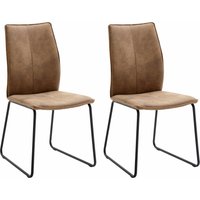 NIEHOFF SITZMÖBEL Polsterstuhl "Capri", (Set), 2 St., Microfaser ABERDEEN, Kufengestell aus Eisen, Bezug in Microfaser oder Leder von Niehoff Sitzmöbel