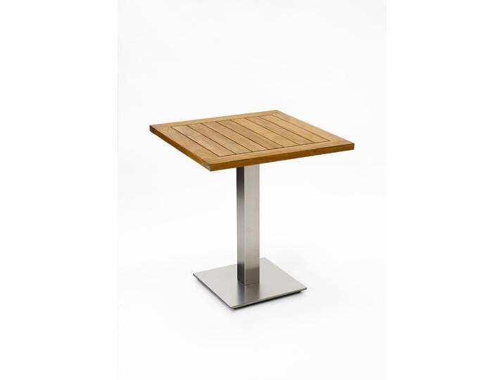 Niehoff Bistro Tisch Edelstahl Teak 68x68 - 140x95 cm von Niehoff-Sitzmöbel