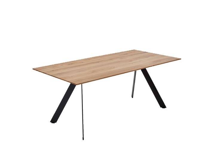 Niehoff Esstisch Ancona mit Tischplatte in Charakter-Eiche Massivholz und 4-Fuß Gestell in Eiche schwarz von Niehoff-Sitzmöbel