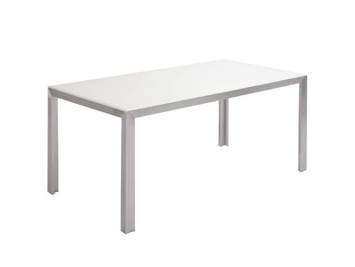 Niehoff Esstisch Design-Glastisch Avatar 2513 mit weißer Glasplatte und Edelstahlgestell sowie wählbarer Tischgröße ideal für Ihr Esszimmer von Niehoff-Sitzmöbel