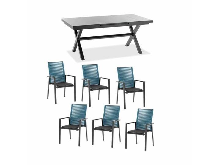 Niehoff Gartenmöbel-Set mit 6x Stuhl Cervo und Tisch Nalvo - Rope blau Niehoff Gartenmöbel-Set mit 6x Stuhl Cervo und Tisch Nalvo - Rope blau von Niehoff-Sitzmöbel