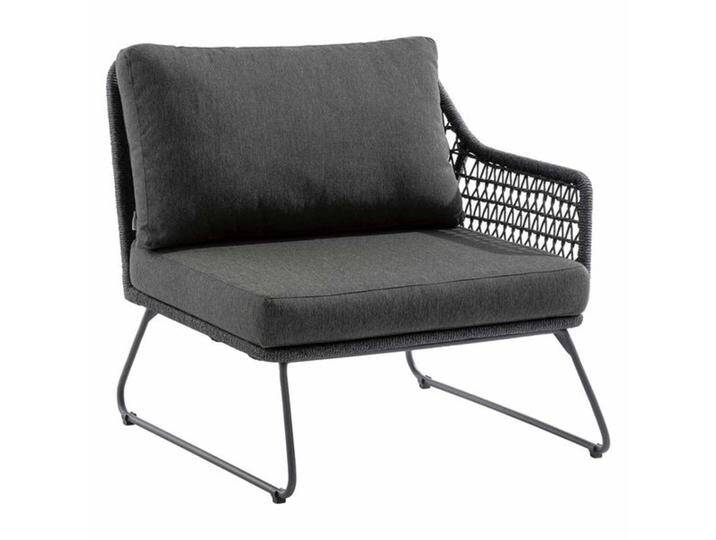 Niehoff Kubu Eck-/Endmodul Aluminium/Rope/Olefin Schwarz Dunkelgrau von Niehoff-Sitzmöbel