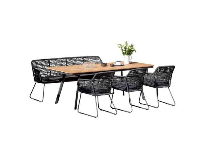 Niehoff Kubu Gartenmöbel-Set L (6 Plätze) Tisch 220x95cm Dunkelgrau von Niehoff-Sitzmöbel
