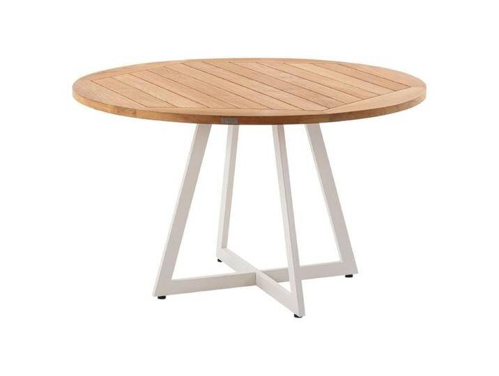 Niehoff Milan Gartentisch Ø125cm Aluminium/Teak Natur von Niehoff-Sitzmöbel
