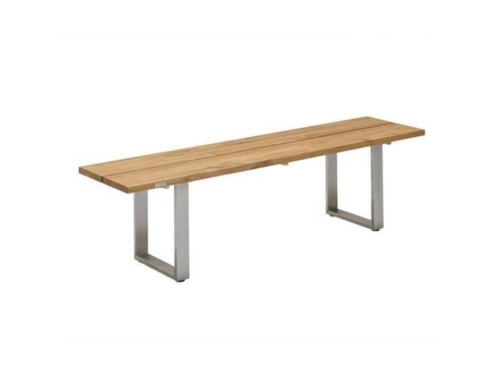 Niehoff Nemo Gartenbank 200cm Edelstahl Profilkufe/Teak Braun Hellgrau von Niehoff-Sitzmöbel