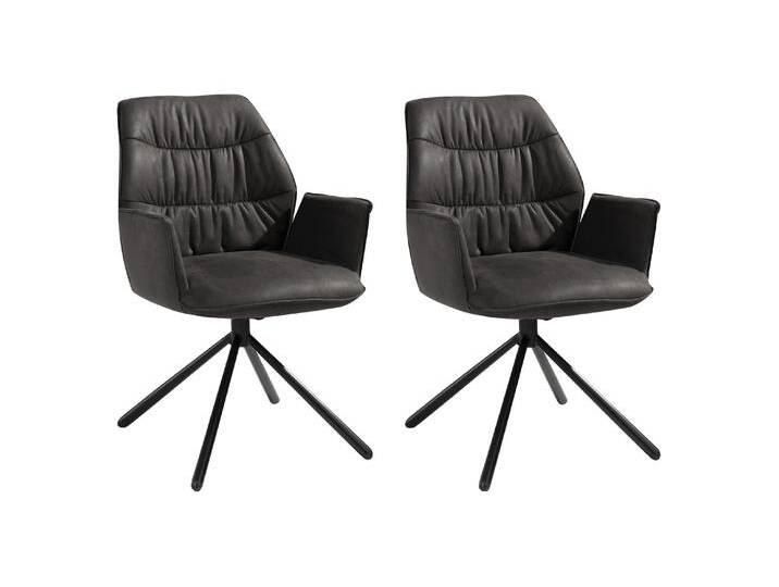 Niehoff Polsterstühle 2er Set TAPAS, Anthrazit - Mikrofaserbezug - Metallgestell - 180 Grad drehbar - 2er Set Niehoff Polsterstühle 2er Set TAPAS, Anthrazit - Mikrofaserbezug - Metallgestell - 180 Grad drehbar - 2er Set von Niehoff-Sitzmöbel