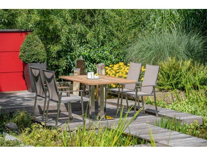 Niehoff Set Bistro, Scalea - Das Set besteht aus: 1 x Klapptisch Bistro Profilsäule Ed... von Niehoff-Sitzmöbel