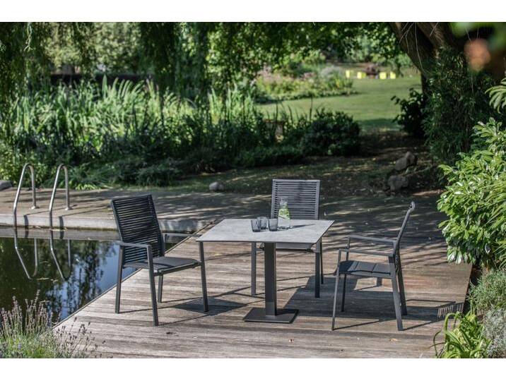 Niehoff Set Klapptisch Bistro quadratisch, Cervo - Das Set besteht aus: 1 x Klapptisch Bistro anthrazit quad... von Niehoff-Sitzmöbel