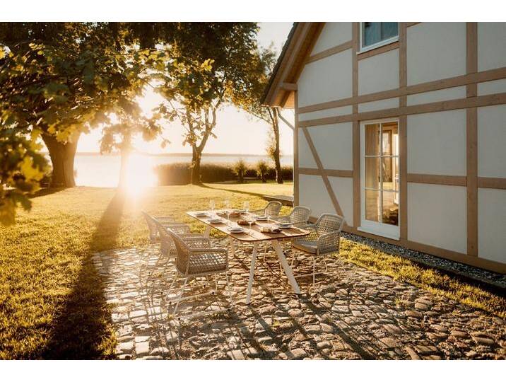 Niehoff Set Muro, Lido ivory I - Das Set besteht aus: 1 x Tisch Muro, 6 x Geflechtsessel L... von Niehoff-Sitzmöbel