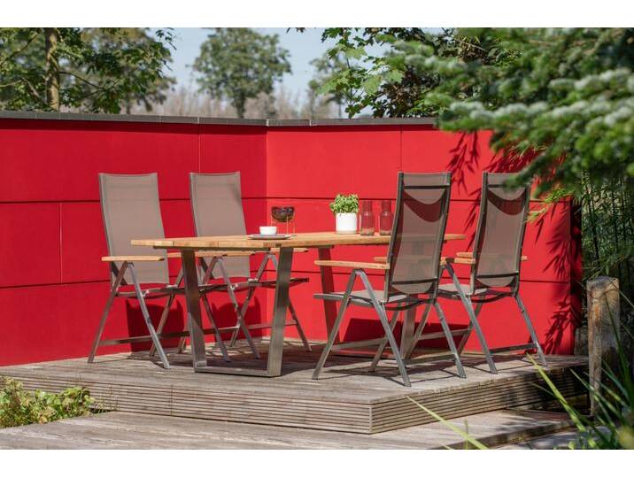 Niehoff Set Noah, Milford - Das Set besteht aus: 1 x Tisch Noah Trapezkufe Edelstahl,... von Niehoff-Sitzmöbel